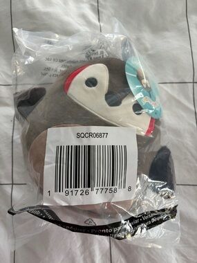 Squishmallows Brown White Red Details Plush - Theodore